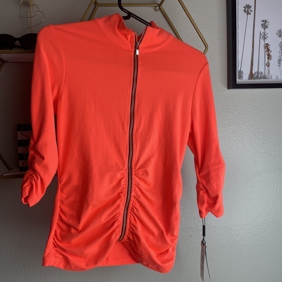 Calvin klein bright light orange performance quick dry activewear jacket NWT - Picture 3 of 11